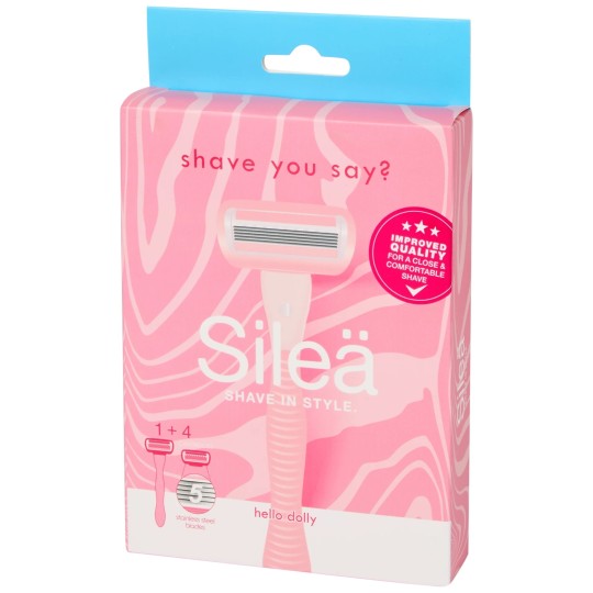 Silea Rasoir Femme avec Têtes de Rechange - 1 Rasoir + 4 Têtes - 5 Lames - Orange