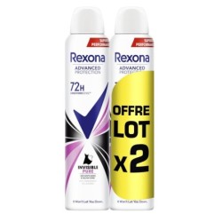 Rexona Déodorants Spray Invisible Pure Lot de 2 Anti-Transpirant (2x200ml)