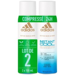 Adidas Active Skin And Mind Deodorant Spray - 24h Protection - Instant Cool - 2x100ml