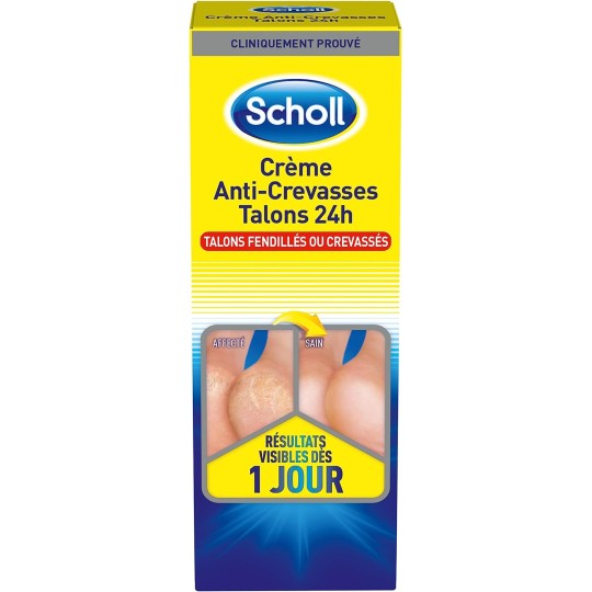 Scholl Crème Pieds Anti-Crevasses Talons fendillés ou crevassés 24h 60ml