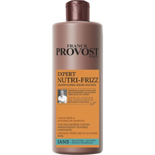 Franck Provost EXPERT NUTRI-FRIZZ Shampoing professionnel sans sulfate pour cheveux secs ou frisés