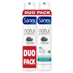 Sanex Déodorants Spray Natur Protect Extra Efficacité Pierre d'Alun Lot de 2 (2x200ml) - 400ml