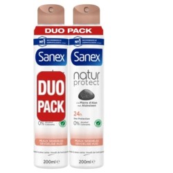 Sanex Déodorants Spray Natur Protect Sans éthanol 0% alcool Pierre d'Alun Lot de 2 (2x200ml) - 400ml