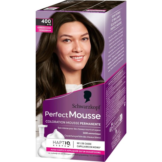 Schwarzkopf - Perfect Mousse - Coloration Cheveux - Mousse Permanente sans Ammoniaque - Masque Soin 96 % d'ingrédients d'origine