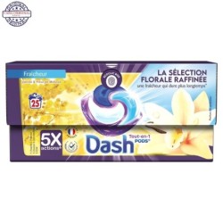 Dash Lessive Capsule Fraîcheur Vanille and Fleur De Mimosa Tout-En-1 Pods X25