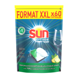 SUN Tablettes Lave-Vaisselle Optimum Tout en 1 Citron - Sac X60