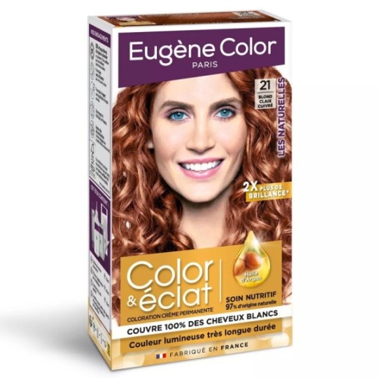 Eugène Color Color & Eclat Les Naturelles Coloration Ultra Couvrante Blond Clair Cuivré 21