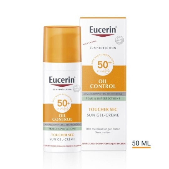 Eucerin SUN Protection SUN Gel-Créme Oil Control SPF50+ Toucher Sec Peaux é Imperfections 50ml