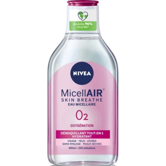 Nivea Micellair Eau Démaquillante - Peaux Sèches Sensibles - 400ml