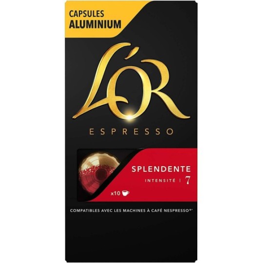 L'Or Splendente Capsules Café intensité 7 Compatibles Nespresso - X20