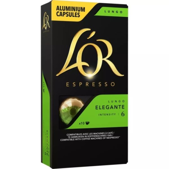 L'Or Lungo Elegante Capsules de Café Compatibles Nespresso - X10