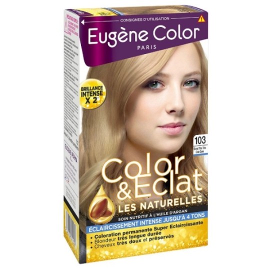 Eugène Color Color & Eclat Les Naturelles Coloration Ultra Couvrante Blond Très Très Clair Doré 103