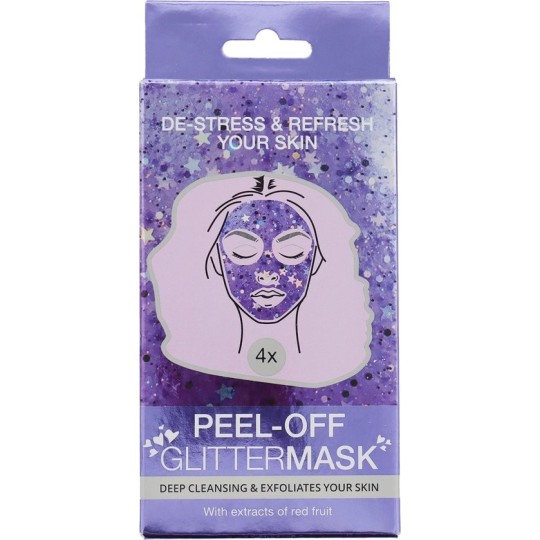 Peel-Off Masque Tissu Pailleté Violet aux Extraits de Fruits Rouges