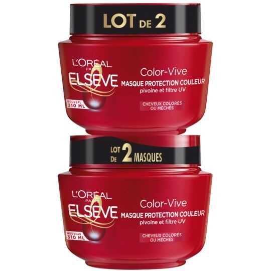 L'Oréal Paris Elseve Color-Vive Masque Cheveux Protection Couleur 2x310ml