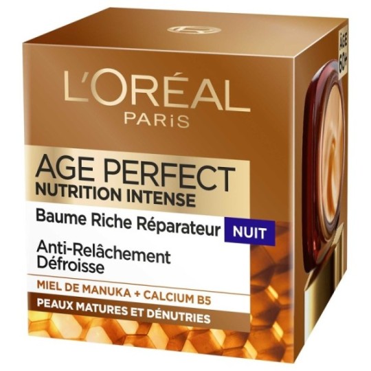 L'Oréal Paris Age Perfect Nutrition Intense Baume Anti-Âge Réparateur Nuit - Peau Mature - 50ml