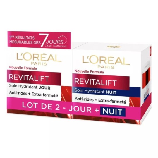 L'Oréal Paris Revitalift Soin Hydratant Anti-rides + Extra-fermeté 2x50ml Jour+Nuit