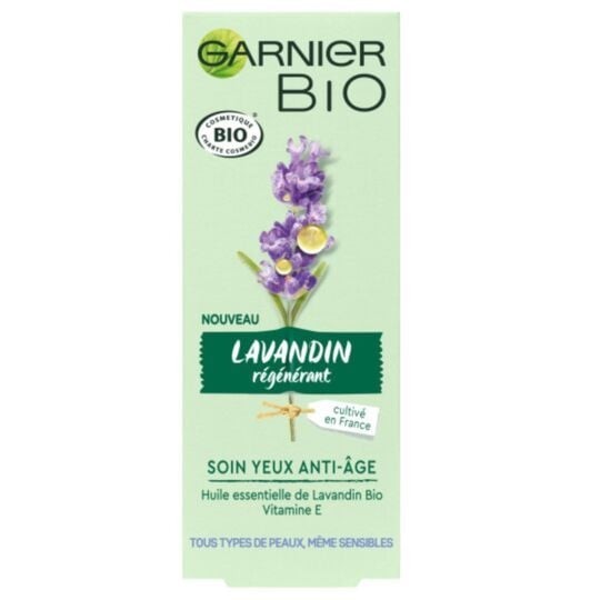 Garnier Bio Lavandin Régénérant Soin Yeux Anti-âge à l'huile essentielle de Lavandin Bio 15ml
