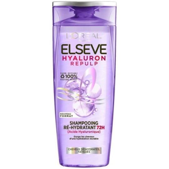 L'Oréal Paris Elseve Hyaluronique Repulp Shampoing Ré-Hydratant 72h - Cheveux Gras - 300ml
