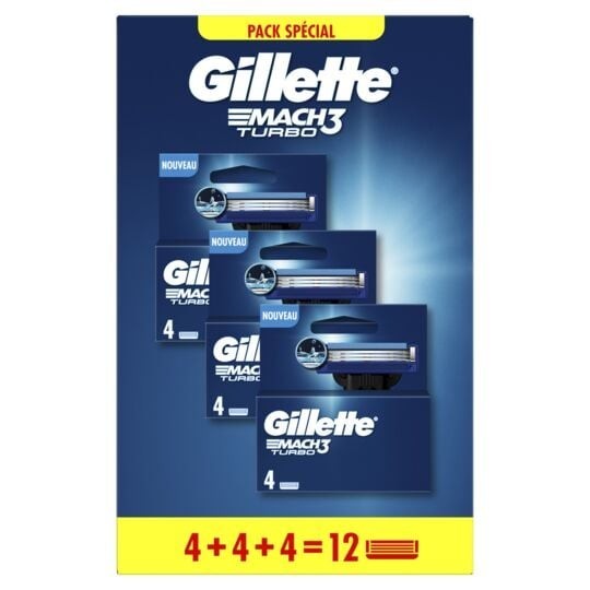 Gillette Mach3 Turbo Recharges-Lames pour Rasoir X12