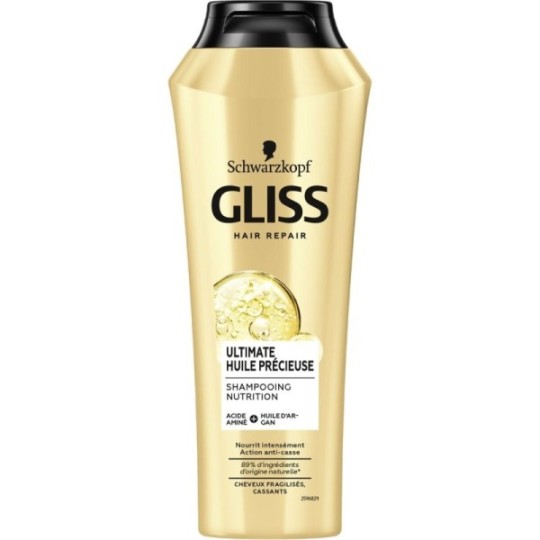 Schwarzkopf Gliss Ultimate Huile Précieuse Shampoing Nourrissant - Cheveux Secs et Abîmés - 250ml