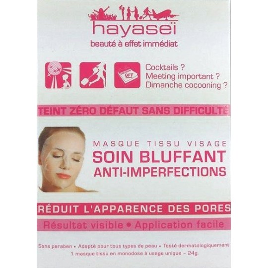 Hayasei Masque Tissu Visage Soin Bluffant Anti Imperfections