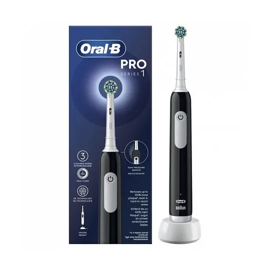 Oral-B Pro Series 1 Brosse à Dents Électrique - 1 Recharge Cross Action Incluse - Noir