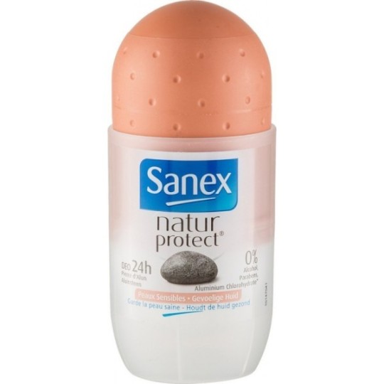 Sanex Déodorant Bille Natur Protect Peaux Sensibles à la pierre d'Alun 50ml