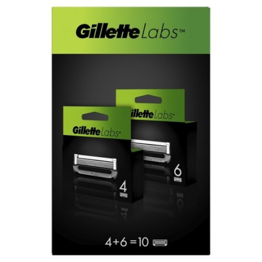 Gillette Labs Pack de 10 Recharges avec Barre Exfoliante pour Rasoir X10