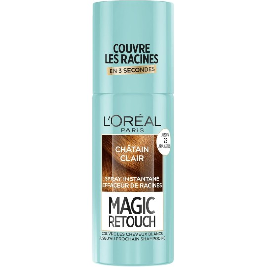L'Oréal Paris Magic Retouch Spray Racines Spray Coloration Cheveux Temporaire 75ml - Châtain Clair