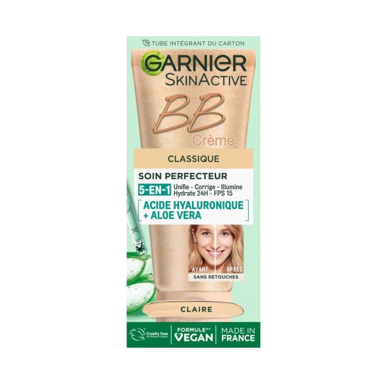 Garnier Skinactive Bb Crème Soin Perfecteur Tout-en-1 - Peau Normale à Mixte - 50ml - Claire