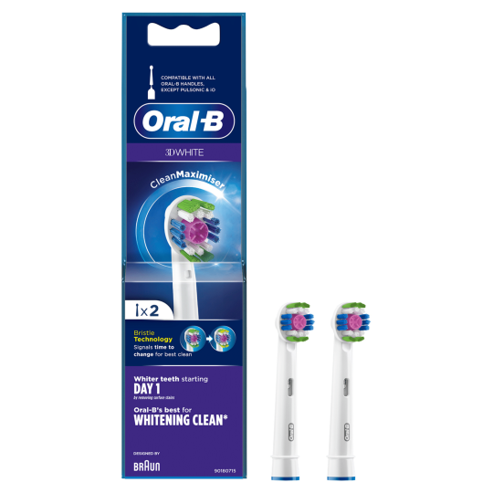 Oral-B Brossettes 3D White Téte de Rechange pour Brosse à Dent Electrique x2