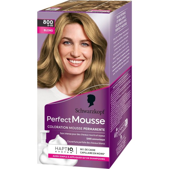 Schwarzkopf - Perfect Mousse - Coloration Cheveux - Mousse Permanente sans Ammoniaque - Masque Soin 96 % d'ingrédients d'origine
