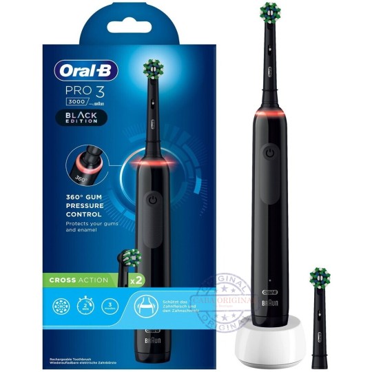 Oral-B Pro 3 3000 Brosse à Dent Électrique Cross Action Black Edition