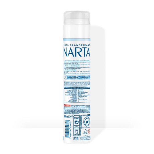 Narta Déodorant Spray Invisible Spray Anti-traces blanches 200ml