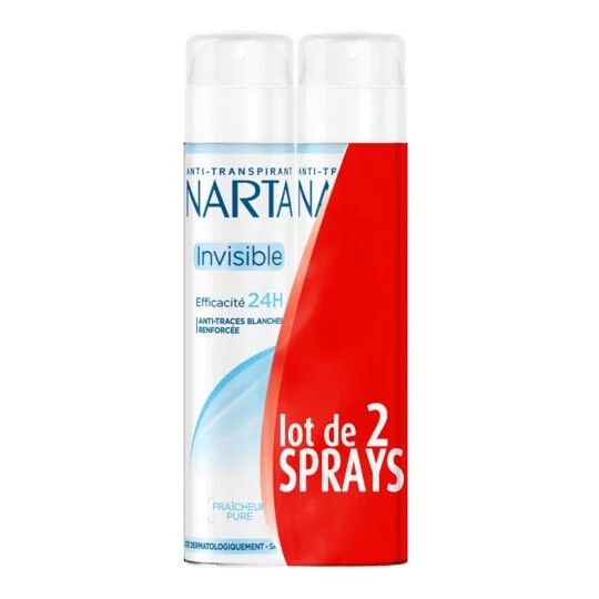 Narta Déodorant Spray Invisible Spray Anti-traces blanches Lot de 2 (2X200ml) - 400ml