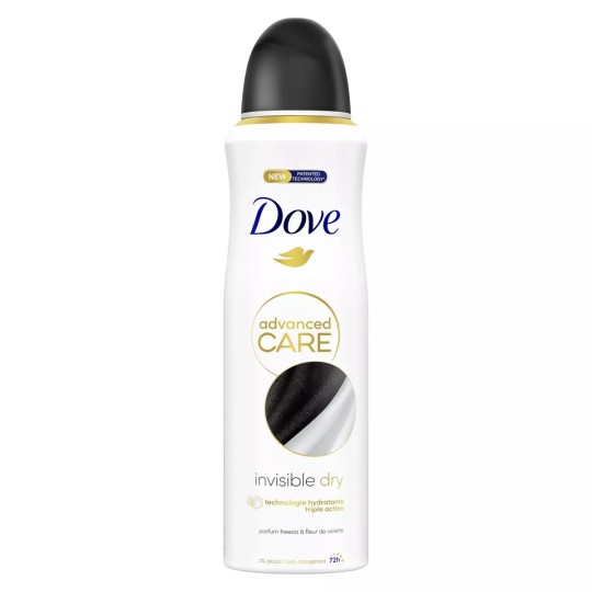 Dove Déodorant Spray Advenced Care Invisible Dry Anti-Transpirant 72h Fressia & Fleur de Violette 200ml