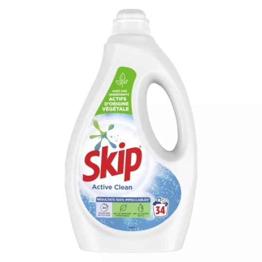 Skip Lessive Liquide Diluée Active Clean 34 lavages 1.7L