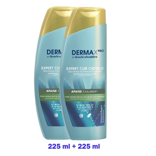 Pack de 2 Shampoings DERMAxPRO Antipelliculaire APAISE Cheveux Secs (2x225 ml)