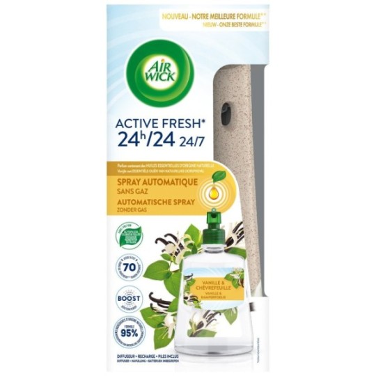 Air Wick Active Fresh Désodorisant Automatique - Vanille Chèvrefeuille - 228ml