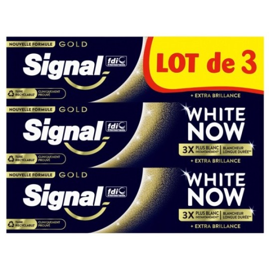 Signal Dentifrice White Now Gold Extra Brillance (3x75ml)