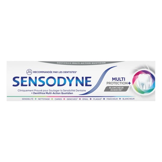 Sensodyne Multi-Protection Blancheur Dentifrice Fluorure Dents Sensibles et Blanches 75ml