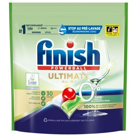 Finish Ultimate All In 1 Tablette Lave-Vaisselle Sans Parfum X30