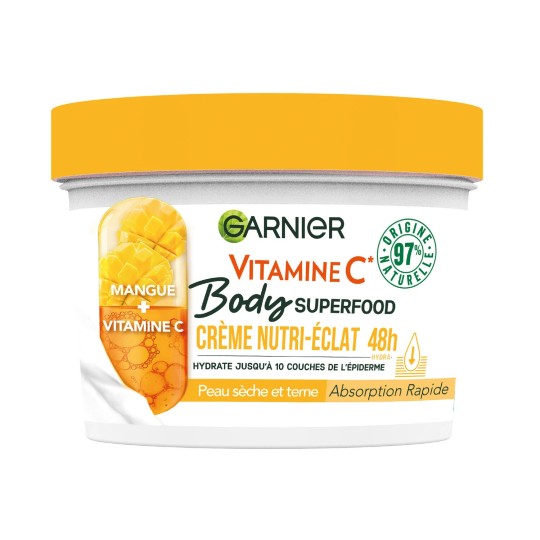 Garnier Crème Corps Nutri-éclat Mangue et Vitamine C 380ml