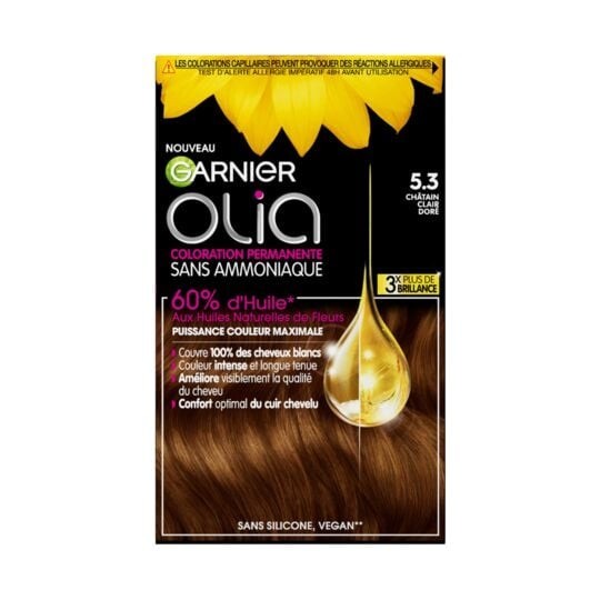 Garnier Olia Coloration Permanente Cheveux Sans Ammoniaque - 5.3 Châtain Clair Doré