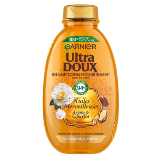 Garnier Ultra Doux Shampoing Baume Nourissant Huiles Merveilleuses - Cheveux Secs - 300ml