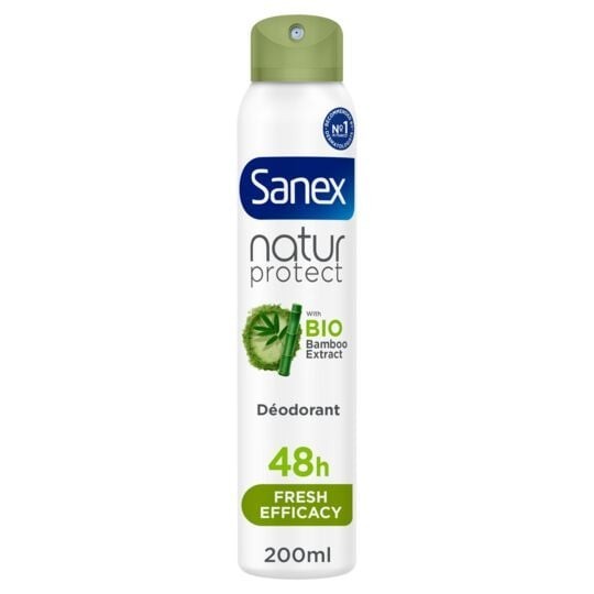 Sanex Déodorant Spray Natur Protect Fresh Efficacy Protection 48h Extrait de Bambou Bio 200ml