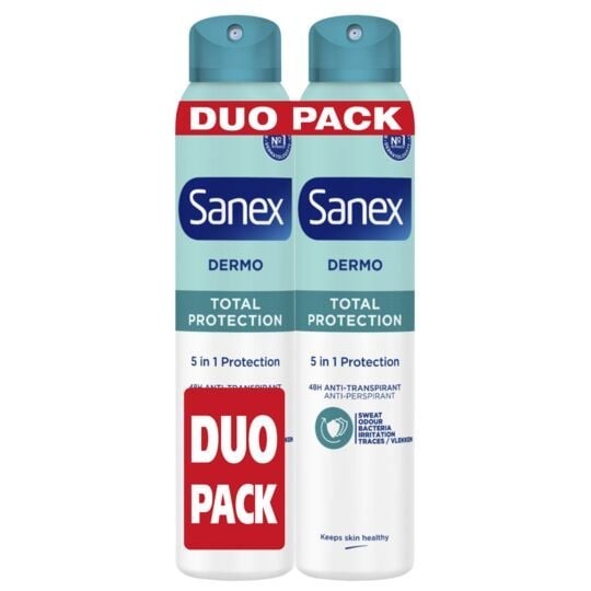 Sanex Déodorant Dermo Total Protection Anti-Transpirant 48h 2x200ml