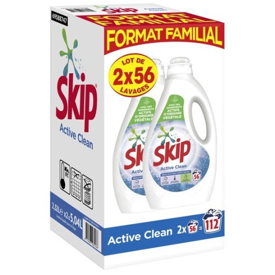 Skip Lessive Liquide Active Clean 2x2.52L