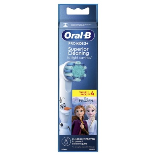 Oral-B Pro kids 3+ Brossettes Recharge pour Brosse à dent électrique Disney la reine des neiges X4