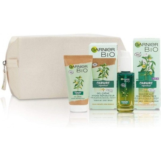 Garnier Bio Routine Visage au Chanvre Réparateur - Peau Stressée - Coffret 50ml + 30ml